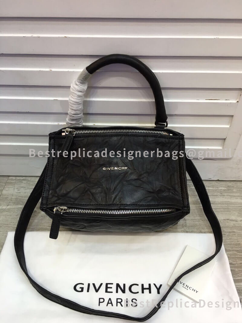 Givenchy Mini Pandora Bag In Aged Leather Black SHW 1-28588L